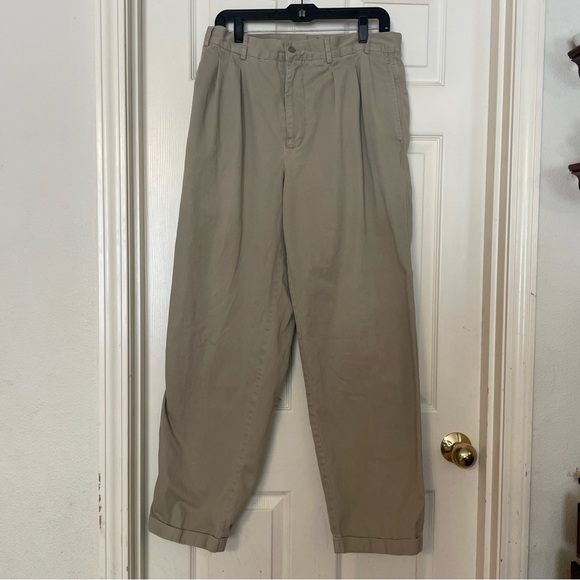 Structure‎ Tan Chinos Pleated Front Cuffed Hems - Picture 1 of 7